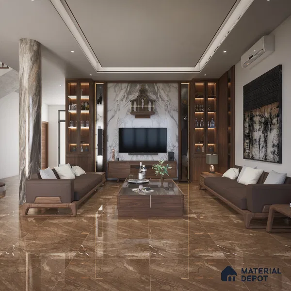 Floor & Wall Tile TL 07880 B Shoaling Salmon 4 ft x 2 ft Vitrified Matte Finish - 9 mm | Suitable for Living Room, Bedroom & Dining