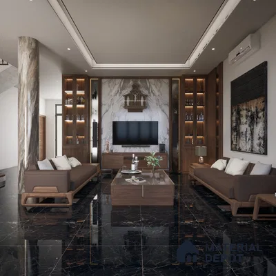 Natural Marble Look High Gloss Black Vitrified Marble Tile | 1200x600 mm MD 40432 | Material Depot