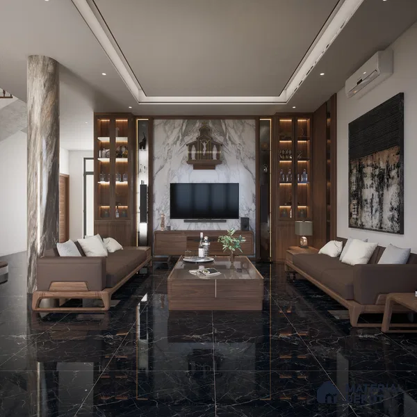 TL 08731 Black 4 ft x 2 ft Glossy Finish Vitrified Floor & Wall Tile - 8.5 mm