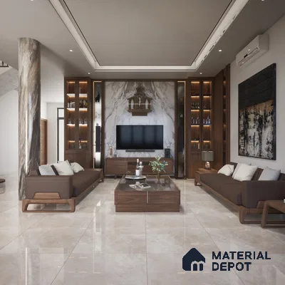 Brown 1200x600 mm Glossy Vitrified Marble Tile | MD-553120 | Material Depot