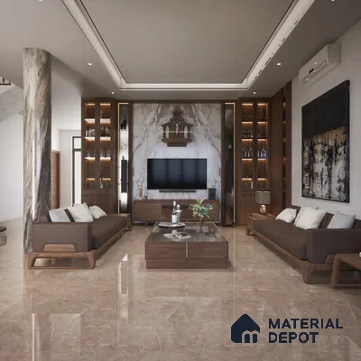 Marble Floor & Wall Tile TL 11063 Sierra Drift | 4 ft x 2 ft Carving Finish Vitrified Tile - 9 mm | 4 Random Design | Suitable For Living Room, Bedroom, Bathroom