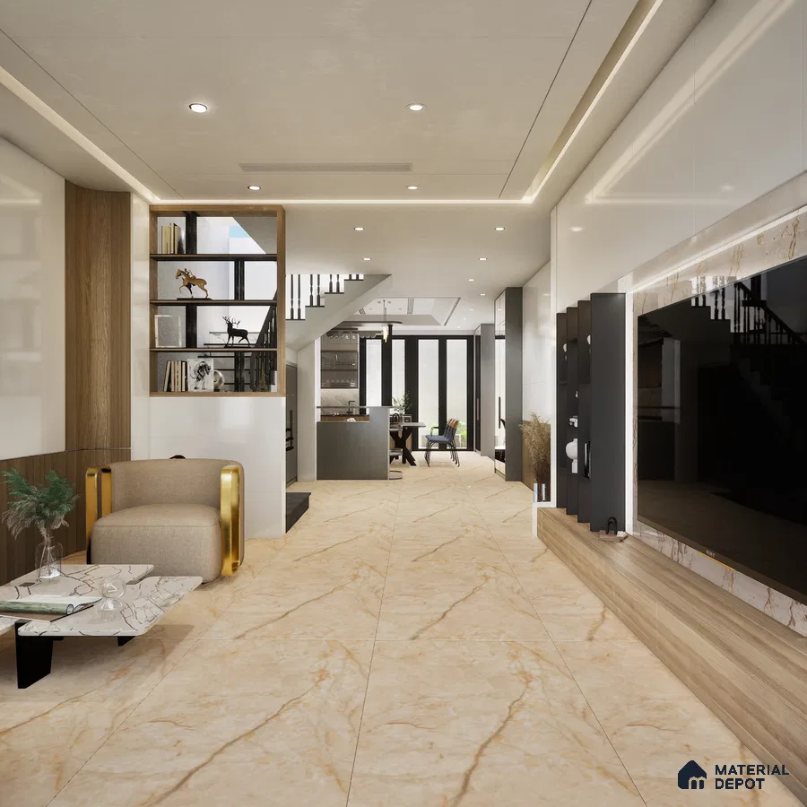 Bronze Beige 1200x600 mm Matte Carving Porcelain Tile - 9 mm | Material Depot