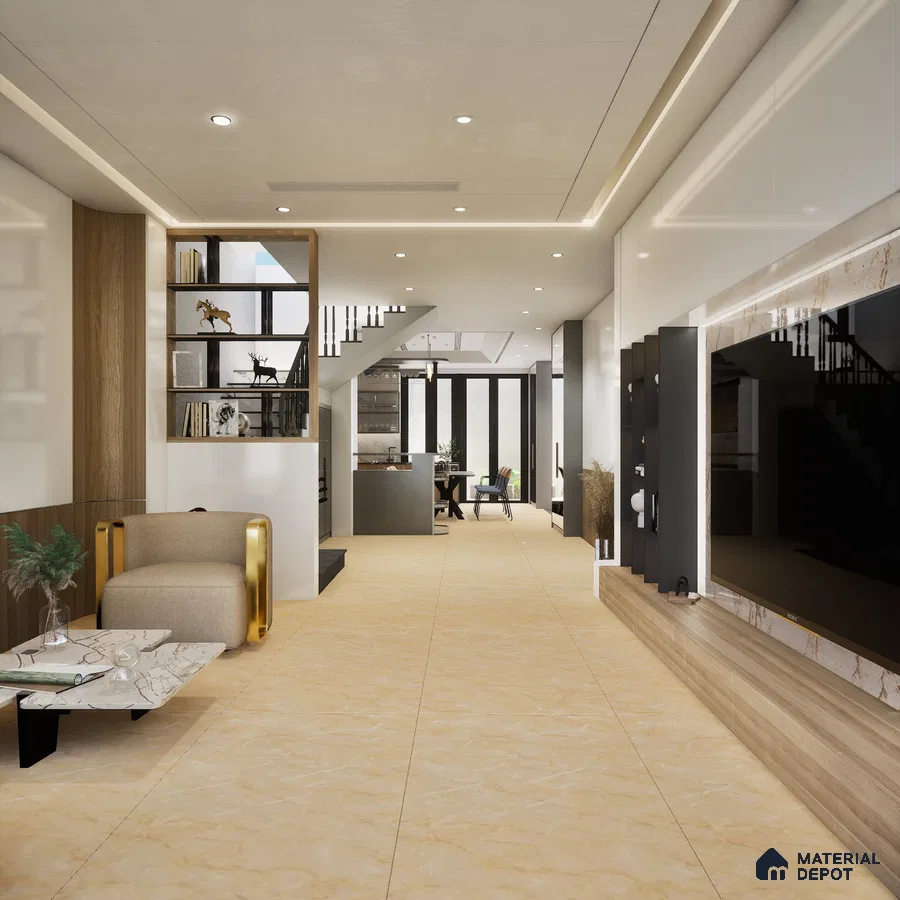 Cannon Beige 1200x600 mm Matte Carving Porcelain Tile - 9 mm | Material Depot