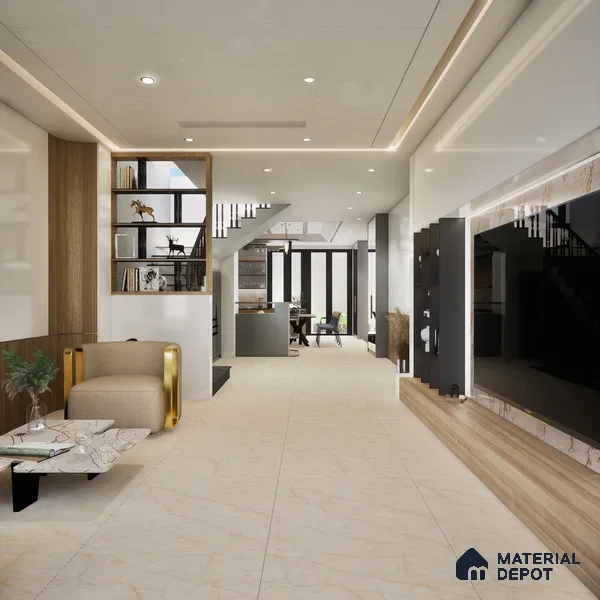 TL 11535 Albox Beige 6 ft x 4 ft Glossy Vitrified Tile - 15 mm | Adhesive and Spacers Must be Used During Installation