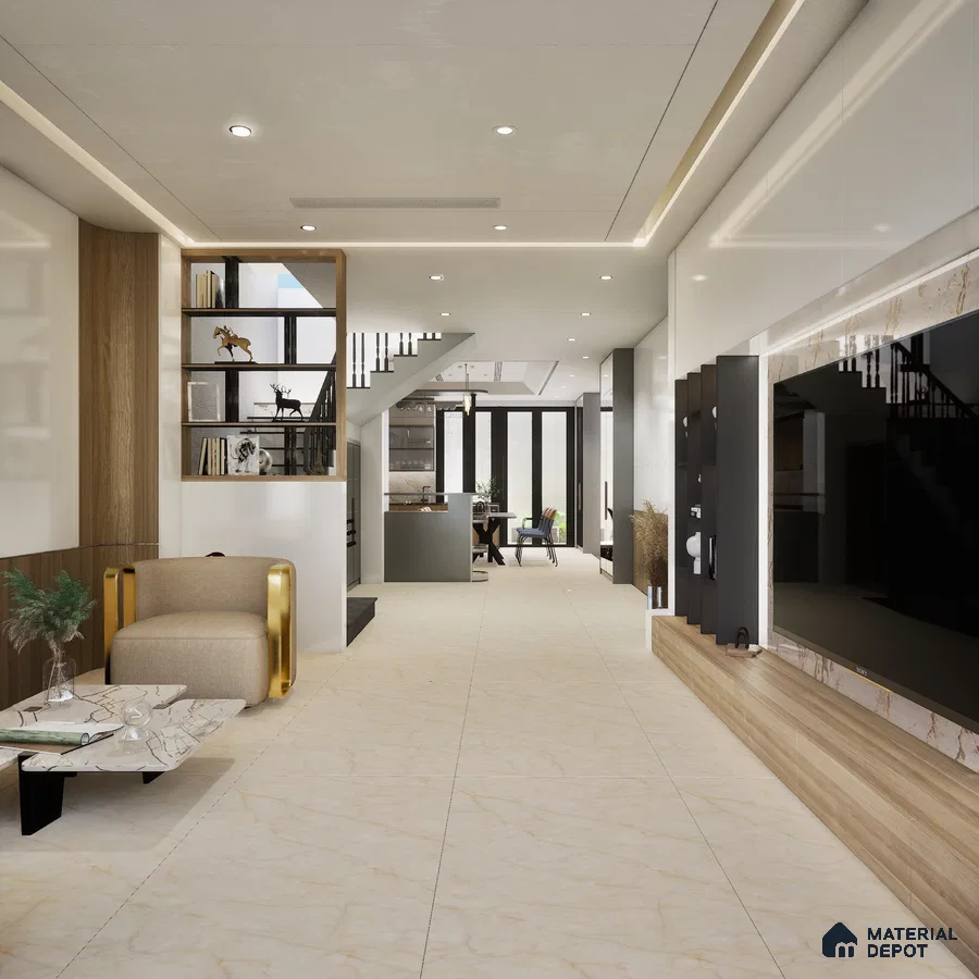 Rica Beige 1200x600 mm Matte Carving Porcelain Tile - 9 mm | Material Depot