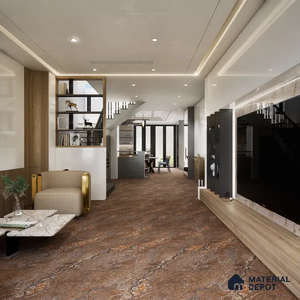 Stone Look Wall Tile TL 08859 | Glossy Finish 18 x 12 inch Ceramic Tile - 7 mm | Suitable For Kitchen & Bathroom