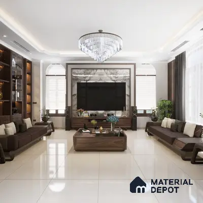Magnite Light 1200x600 mm Glossy Finish GVT Floor and Wall Tile - 9 mm | Material Depot