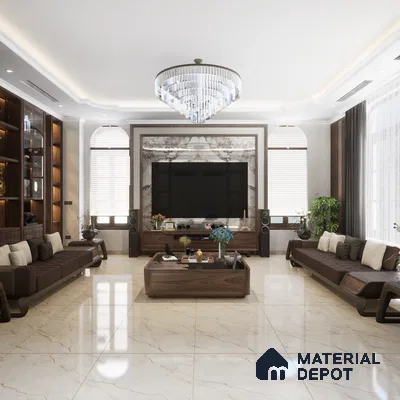 Indus Beige 1200x600 mm Glossy Finish GVT Tile - 9.5 mm | Material Depot