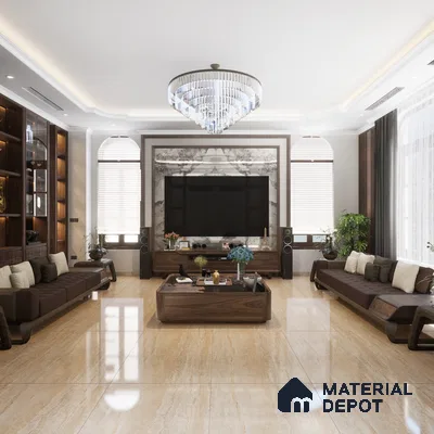 Marble Wall & Floor Tile TL 05140 Marblis Mahogany Marble 4 ft x 2 ft Vitrified Endless Glossy Finish - 9 mm (Random 2) | Suitable for Living Room, Bedroom & Bathroom