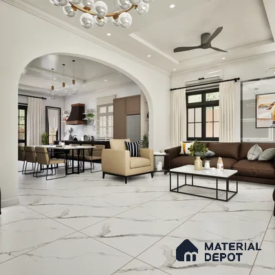 Serendy Grey 1200x600 mm Endless Carving Surface GVT Tile - 9 mm | Material Depot