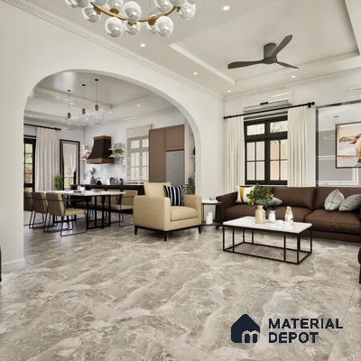 Stonice Grey 1200x600 mm Matte Carving Tile | Material Depot