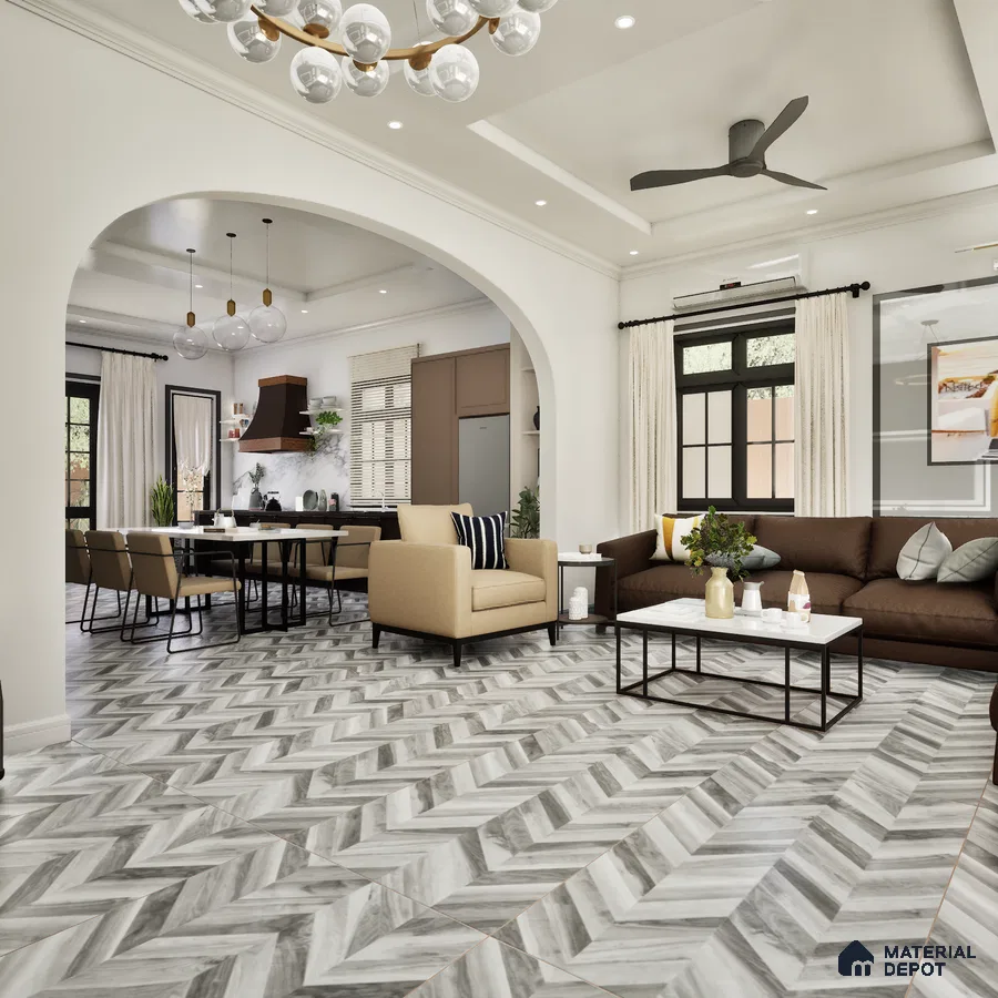 LT 3025 End 600x1200 mm Laminate Finish Vitrified Wall and Floor Tile - 10 mm | Material Depot