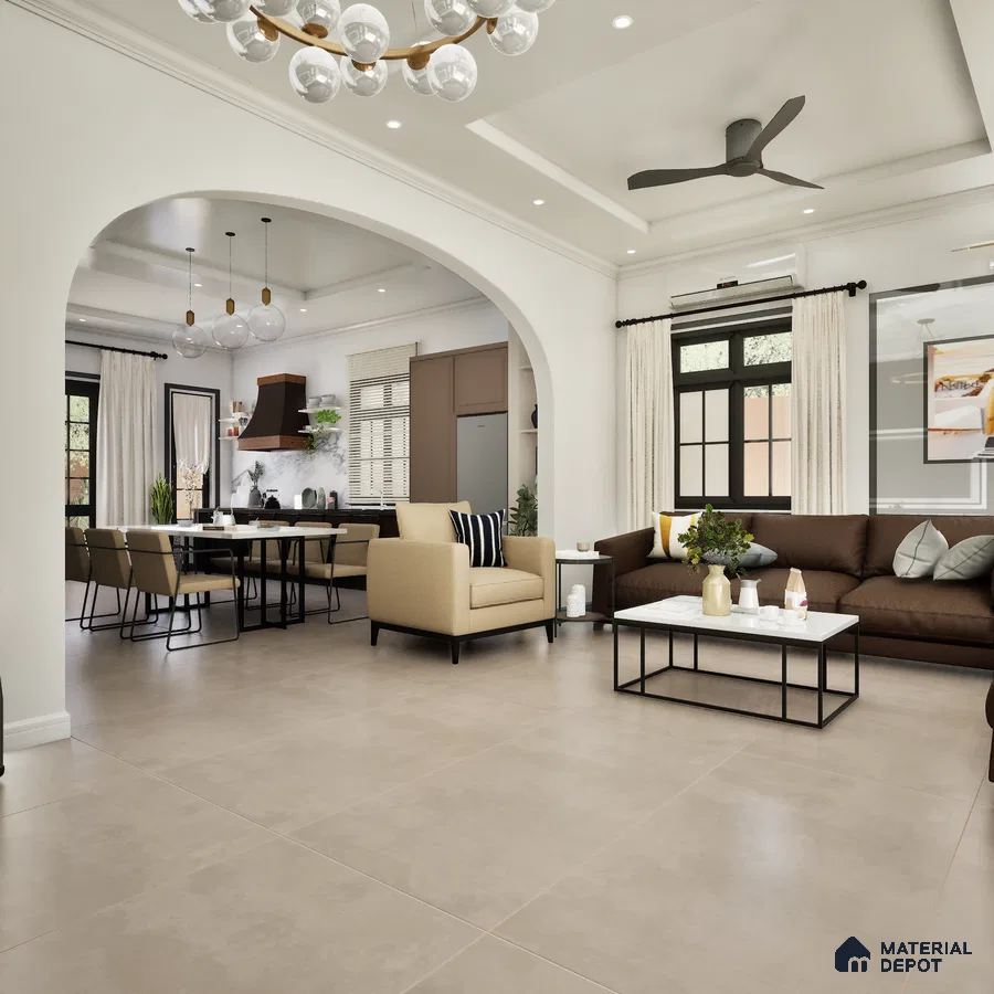 Brown Velvet Matte Finish Glazed Vitrified Indoor Plain Tile | 1200x600 mm MD-40518 | Material Depot