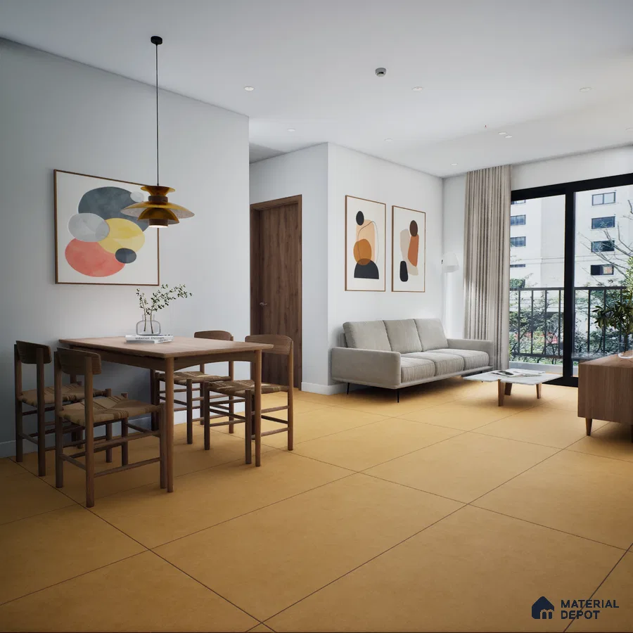 Rainbow Tangerine 1200x600 mm Matte Finish Rustic Collection GVT Floor and Wall Tile - 9 mm | Material Depot