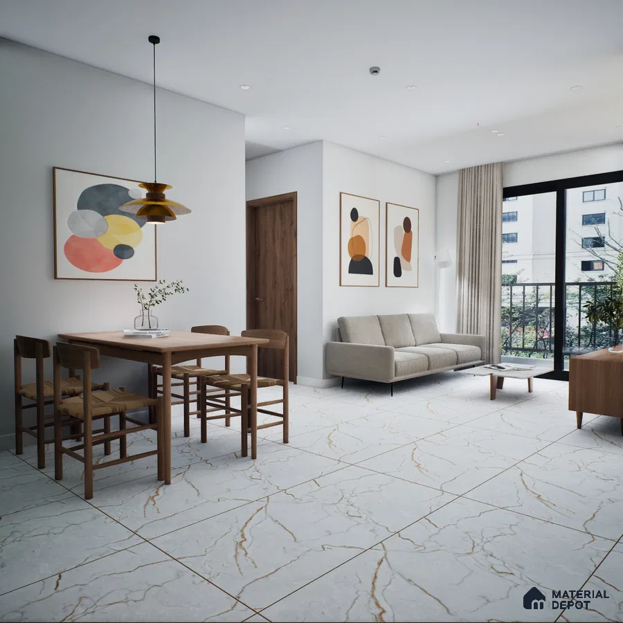 Borghini Gold 1200x600 mm Endless Carving Surface GVT Tile - 9 mm | Material Depot