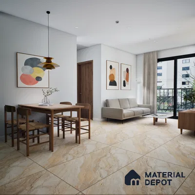 Brown 1200x600 mm Glossy Vitrified Carving Tile | MD-553080 | Material Depot