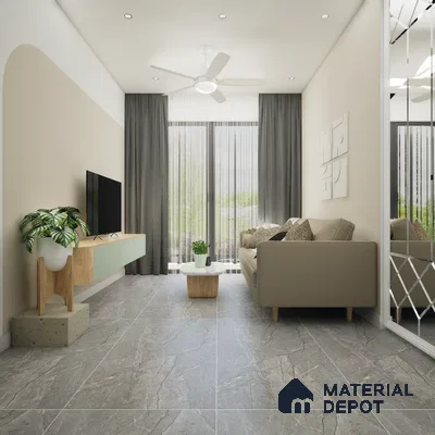Salvador Gris 1200x600 mm Carving Surface GVT Tile - 9 mm | Material Depot