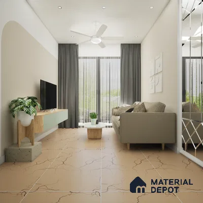 Solin Brown 1200x600 mm Carving Surface GVT Tile - 9 mm | Material Depot