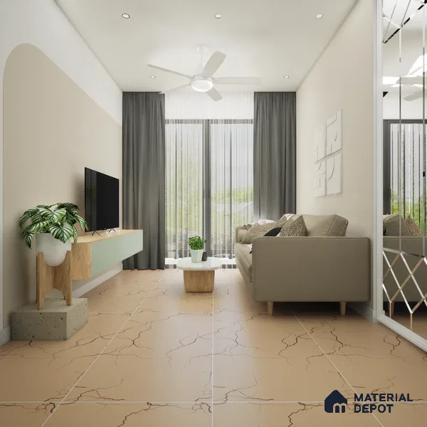 TL 08259 Breige 4 ft x 2 ft Matte Finish Vitrified Wall & Floor Tile - 9 mm