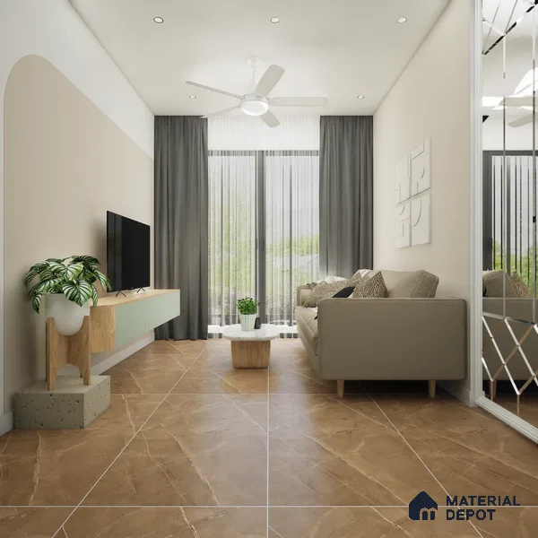 Marble Floor & Wall Tile TL 05620 Grey Armel 4 ft x 2 ft Matte Finish Vitrified Tile - 9 mm