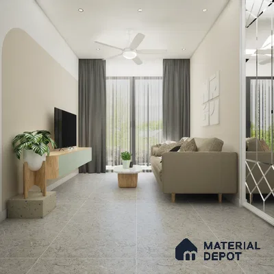 Colby Grey 1200x600 mm Carving Surface GVT Tile - 9 mm | Material Depot