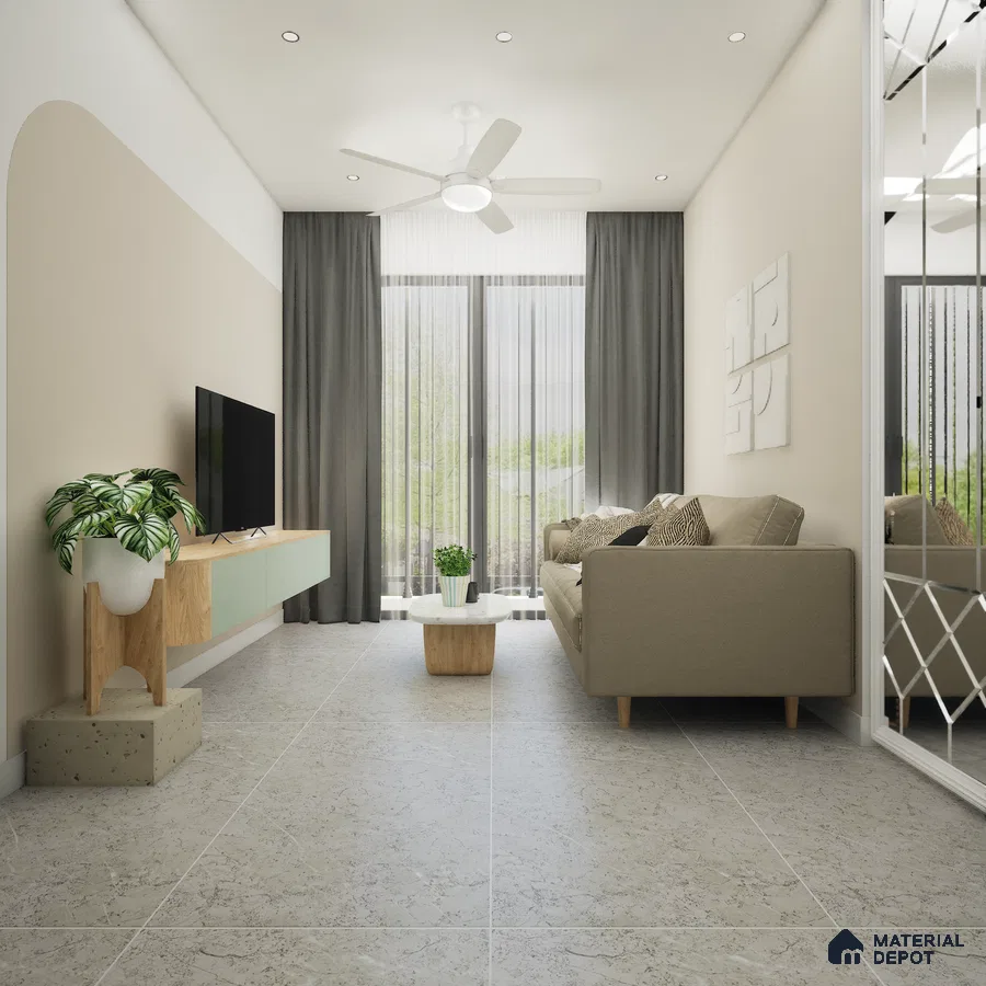 Colby Grey 1200x600 mm Carving Surface GVT Tile - 9 mm | Material Depot