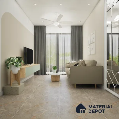 Hyper Brown 1200x600 mm Endless Carving Surface GVT Tile - 9 mm | Material Depot