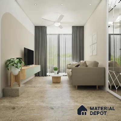 Monza Gris 1200x600 mm Endless Carving Surface GVT Tile - 9 mm | Material Depot