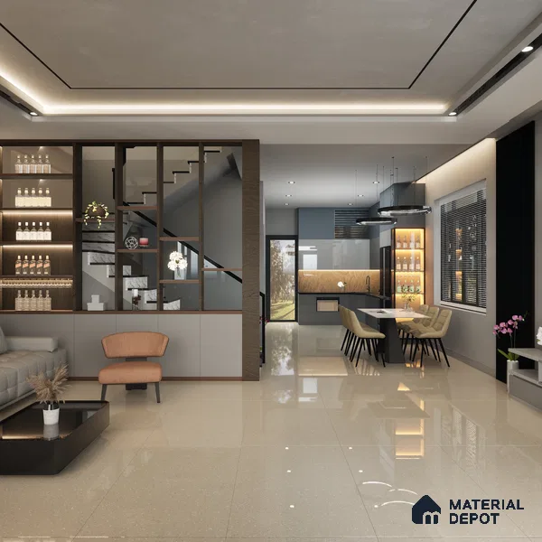 Terrazzo Wall & Floor Tile TL 04239 B Fern Glossy Finish 1200x600 mm Full Body Vitrified Tile - 9 mm