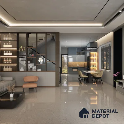 Terrazzo Wall & Floor Tile TL 04240 B Stone Glossy Finish 1200x600 mm Full Body Vitrified Tile - 9 mm
