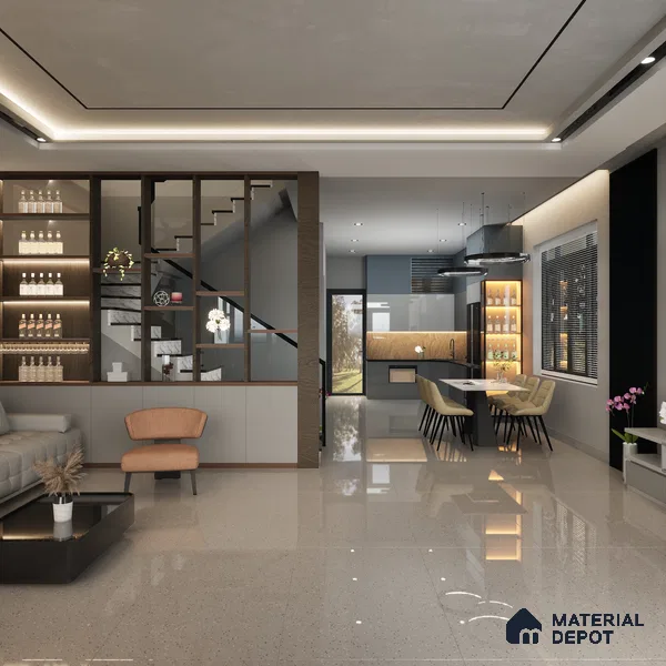 Terrazzo Wall & Floor Tile TL 04240 B Stone Glossy Finish 1200x600 mm Full Body Vitrified Tile - 9 mm
