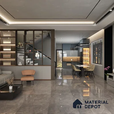 Marble Floor & Wall Tile TL 05510 B Lisburn Forest 2 ft x 4 ft Vitrified Lush Plus Matte Finish - 9 mm | 6 Random Design | Suitable for Living Room, Bedroom, Bathroom, Kitchen
