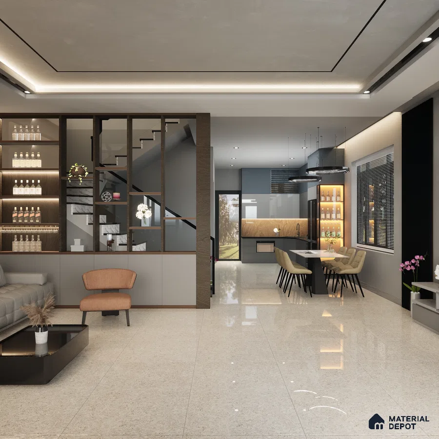 Mercury Italian 1200x600 mm Glossy Finish Multi Charged Vitrified Tile - 9.5 mm | Material Depot
