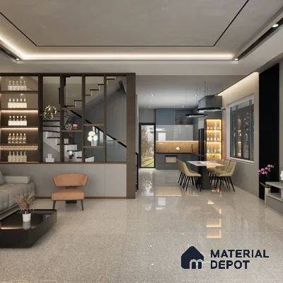 Mercury Ash 1200x600 mm Glossy Finish Multi Charged Vitrified Tile - 9.5 mm | Material Depot