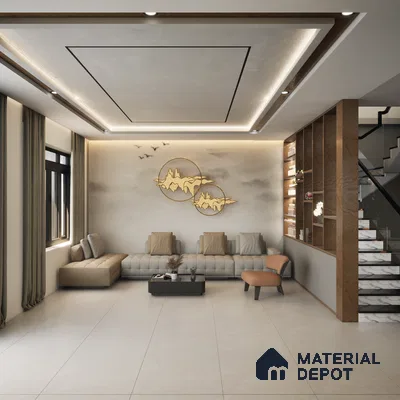 Marble Floor & Wall Tile TL 09265 Pulse Gris Glit 4 ft x 2 ft Fusion Finish Vitrified Tile - 9 mm | 6 Random Design | Suitable For Living Room, Bedroom, Dining Area