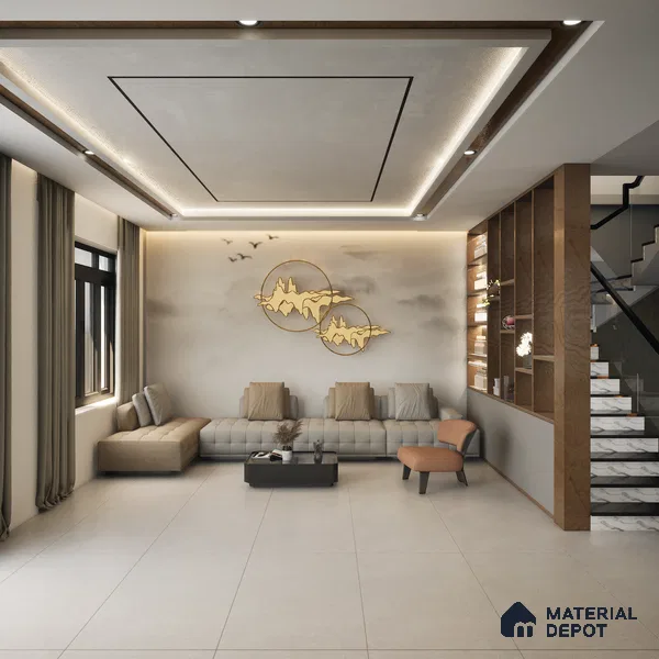 Marble Floor & Wall Tile TL 09265 Pulse Gris Glit 4 ft x 2 ft Fusion Finish Vitrified Tile - 9 mm | 6 Random Design | Suitable For Living Room, Bedroom, Dining Area