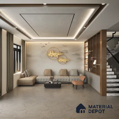 Marble Wall & Floor Tile TL 11398 Rocker Pulpis Silver | 4 ft x 2 ft Matte Finish Vitrified Tile - 9 mm | Suitable For Living Room, Bedroom & Bathroom | Random Designs