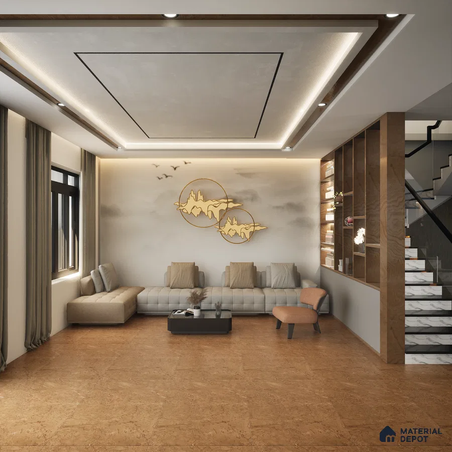 Colby Brown 1200x600 mm Carving Surface GVT Tile - 9 mm | Material Depot
