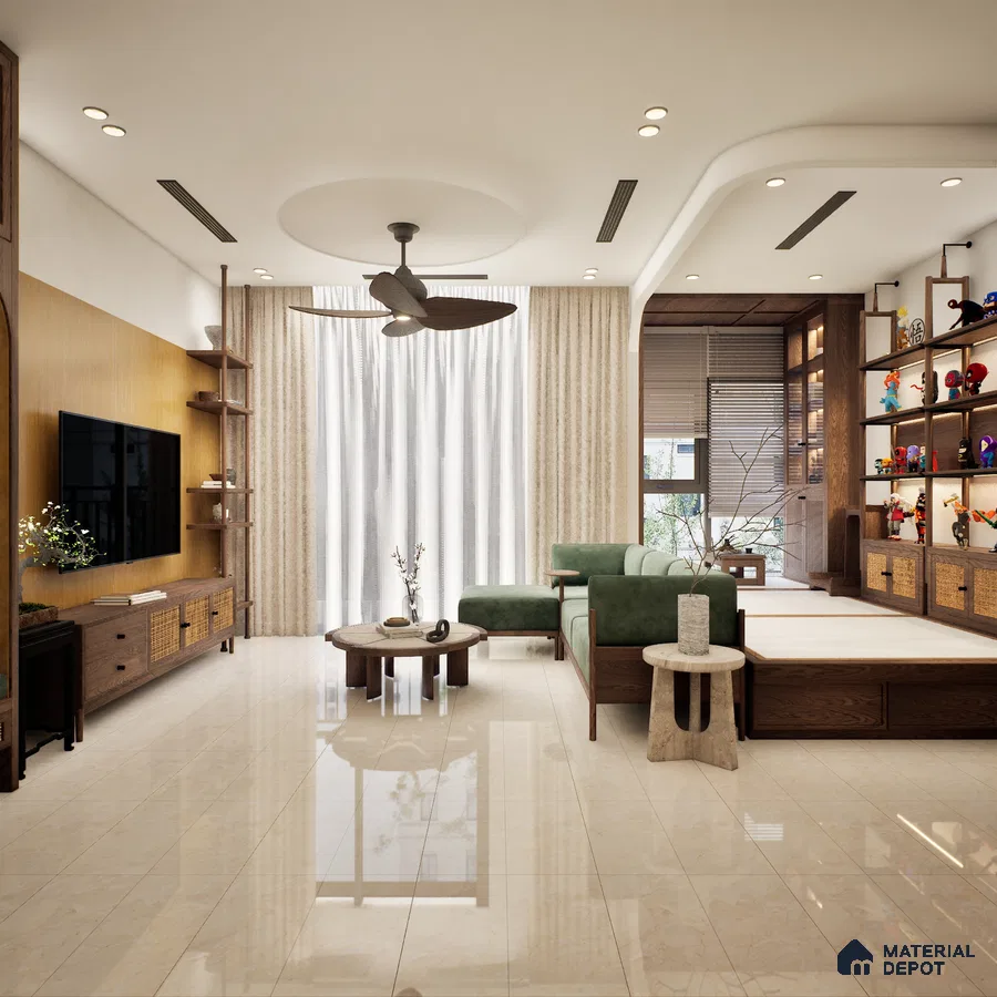 Rey Perlato Royal 1200x600 mm Glossy Finish Infinito Octane Glaze Vitrified Floor and Wall Tile - 9 mm | Material Depot