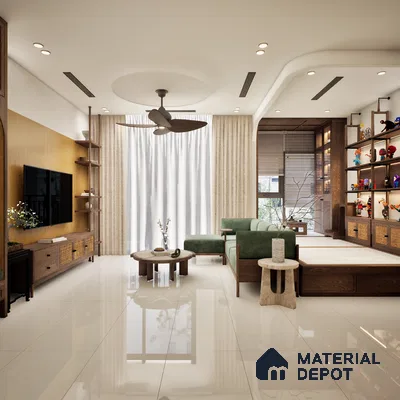 Mercury White 1200x600 mm Glossy Finish Multi Charged Vitrified Tile - 9.5 mm | Material Depot