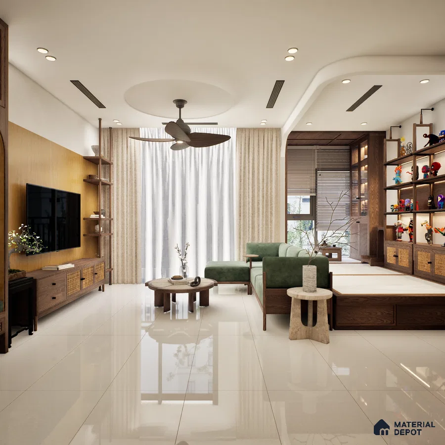 Mercury White 1200x600 mm Glossy Finish Multi Charged Vitrified Tile - 9.5 mm | Material Depot