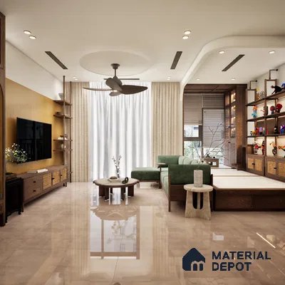 Dynut Beige 1200x600 mm Lapato Surface GVT Tile - 9 mm | Material Depot