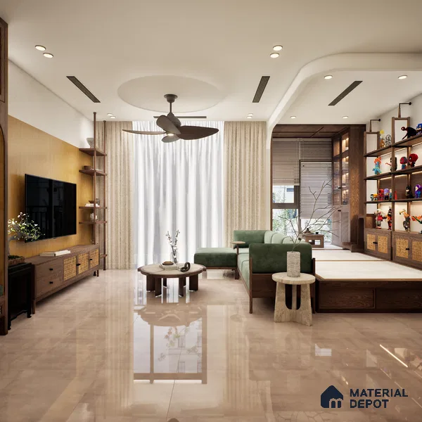 Stone Look Wall & Floor Tile TL 08213 F Oyster Gris 2 ft x 2 ft Vitrified Matte Finish - 9 mm