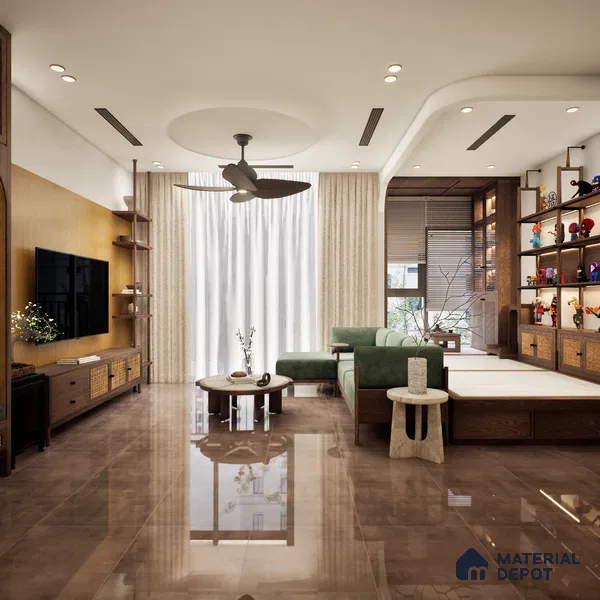 Stone Look Wall & Floor Tile TL 08213 F Oyster Gris 2 ft x 2 ft Vitrified Matte Finish - 9 mm