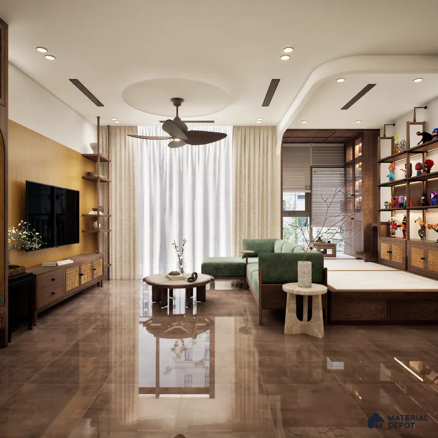 Dynut Chocco 1200x600 mm Lapato Surface GVT Tile - 9 mm | Material Depot