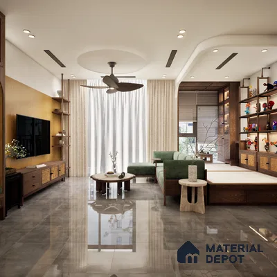 Dynut Gris 1200x600 mm Lapato Surface GVT Tile - 9 mm | Material Depot