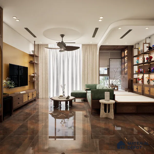 Marble Wall & Floor Tile TL 11753 | 6 ft x 4 ft Vitrified Metallic Matte Tile - 9 mm