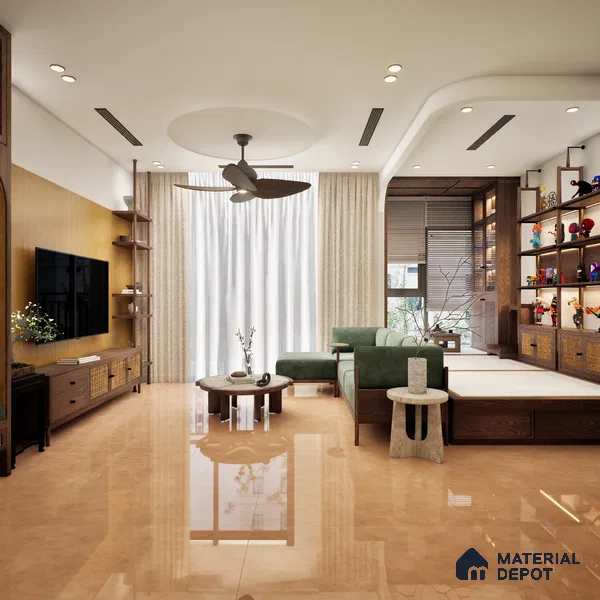 Cement Look Floor Tile TL 06286 D Moca Charm 2 ft x 2 ft Vitrified Matte Finish - 9 mm | (Random 3) | Suitable for Living Room, Bedroom, Bathroom, Kitchen & Balcony