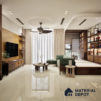 Double Charge Floor & Wall Tile TL 00425 Dualcore Everest White 4 ft x 2 ft Vitrified Glossy Finish - 9 mm | Suitable for Bedroom, Living Room, Office & Bathroom Wall