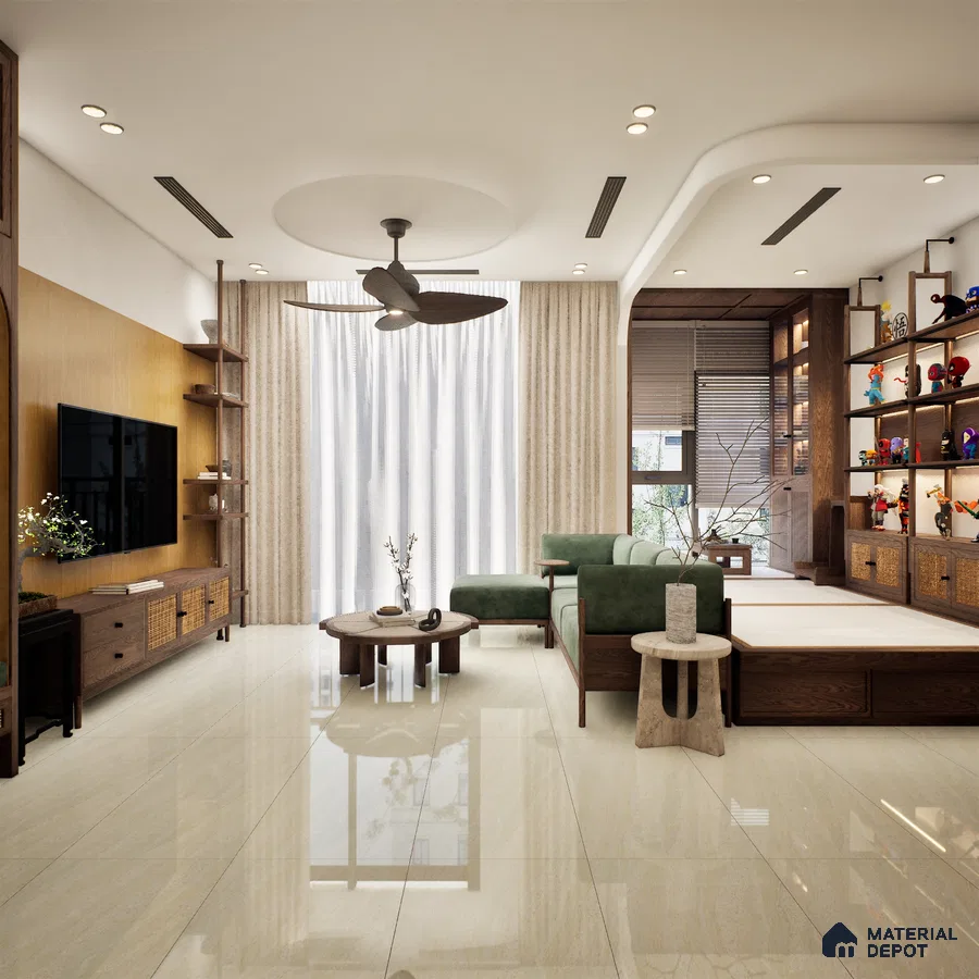 Simanto Amazon Gold 1200x600 mm Double Charge Series Vitrified Floor Tile - 9 mm | Material Depot